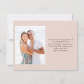 Elegante Rose Gold Glitzer Script Gold Heart Foto Dankeskarte (Rückseite)