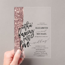 Elegante Rose Gold Glitzer Script Hochzeit