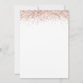 Elegante Rose Gold Glitzer Script Hochzeit Einladung (Rückseite)