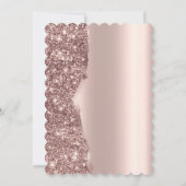 Elegante Rose Gold Glitzer Script Save the Date (Rückseite)