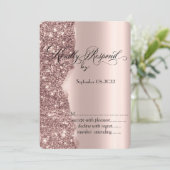 Elegante Rose Gold Glitzer Script UAWG Einladung (Stehend Vorderseite)