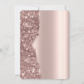 Elegante Rose Gold Glitzer Script UAWG Einladung (Rückseite)