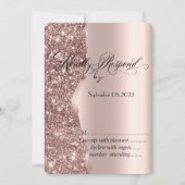Elegante Rose Gold Glitzer Script UAWG Einladung (Vorderseite)