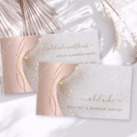 Elegante Rose Gold Glitzer Signature Script Agate