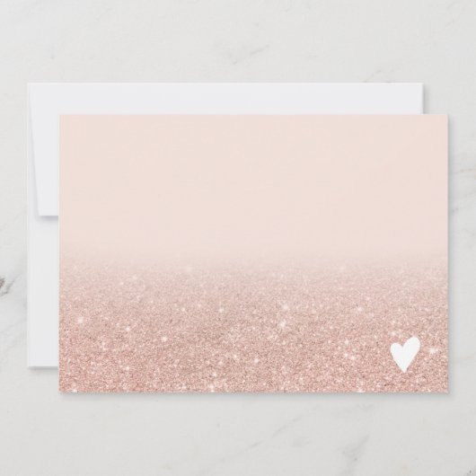 Elegante Rose Gold Glitzer Skript süß 16 Dankeskarte (Rückseite)