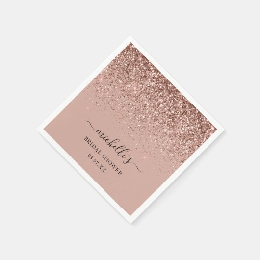 Elegante Rose Gold Glitzer Sparkle Serviette (Ecke)