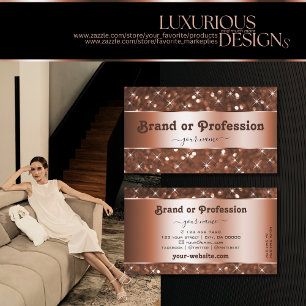 Elegante Rose Gold Glitzer Sparkle Treviso Visitenkarte