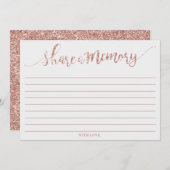 Elegante Rose Gold Glitzer teilen sich eine Speich Hinweiskarte (Vorne/Hinten)