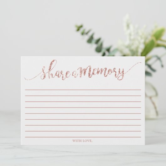 Elegante Rose Gold Glitzer teilen sich eine Speich Hinweiskarte (Stehend Vorderseite)