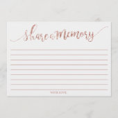 Elegante Rose Gold Glitzer teilen sich eine Speich Hinweiskarte (Vorderseite)