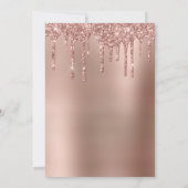 Elegante Rose Gold Glitzer Tropfen 16 . Geburtstag Einladung (Rückseite)