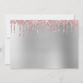 Elegante Rose Gold Glitzer Tropfen 16 . Geburtstag Einladung (Rückseite)