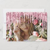 Elegante Rose Gold Glitzer Tropfen 16 . Geburtstag Einladung (Rückseite)