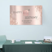 Elegante Rose Gold Glitzer Tropfen 18. Geburtstag Banner (Messeveranstaltung)
