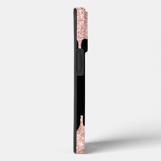 Elegante Rose Gold Glitzer Tropfen 2 Monogramm Scr Case-Mate iPhone Hülle (Rückseite / Rechts)