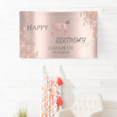 Elegante Rose Gold Glitzer Tropfen 50. Geburtstag Banner (Insitu)