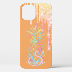 Elegante Rose Gold Glitzer Tropfen Ananas Orange Case-Mate iPhone Hülle