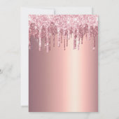 Elegante Rose Gold Glitzer Tropfen Brautparty invi Einladung (Rückseite)
