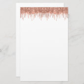 Elegante Rose Gold Glitzer Tropfen Briefpapier (Vorne/Hinten)