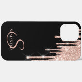 Elegante Rose Gold Glitzer Tropfen Case-Mate iPhone Hülle (Rückseite / Rechts)