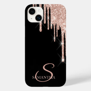 Elegante Rose Gold Glitzer Tropfen Case-Mate iPhone 14 Plus Hülle