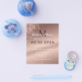 Elegante Rose Gold Glitzer Tropfen Chic Beauty Sal Flyer (Einzeln)