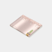 Elegante Rose Gold Glitzer Tropfen Cool Ananas Post-it Klebezettel (angewinkelt)