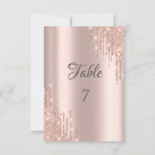 Elegante Rose Gold Glitzer Tropfen Einladung (Rückseite)