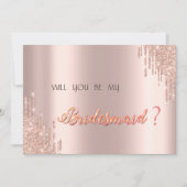 Elegante Rose Gold Glitzer Tropfen Einladung (Vorderseite)