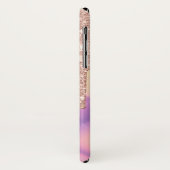Elegante Rose Gold Glitzer Tropfen Holographisch Case-Mate iPhone Hülle (Hinten/Links)