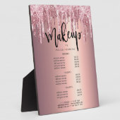 Elegante Rose Gold Glitzer Tropfen Makeup Services Fotoplatte (Seite)