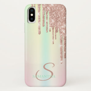Elegante Rose Gold Glitzer Tropfen Ombre Case-Mate iPhone Hülle