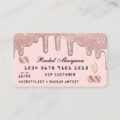 Elegante Rose Gold Glitzer Tropfen Rosa Credit Visitenkarte (Vorderseite)