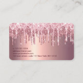 Elegante Rose Gold Glitzer Tropfen Schnürsenkel & Visitenkarte (Rückseite)