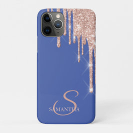 Elegante Rose Gold Glitzer Tropfen Violet Case-Mate iPhone Hülle