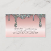 Elegante Rose Gold Glitzer Tropfen Visitenkarte (Rückseite)