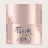 Elegante Rose Gold Glitzer Tropfen Visitenkarten (Außenseite Aufgefaltet)