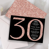 Elegante Rose Gold Glitzer Typografie 30. Geburtst Einladung