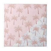 Elegante Rose Gold Glitzer und weißes Marmormuster Fliese (Vorderseite)