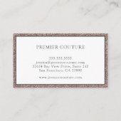 Elegante Rose Gold Glitzer Visitenkarte (Rückseite)