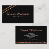Elegante Rose Gold Glitzer Visitenkarte (Vorne/Hinten)