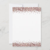 Elegante Rose Gold Glitzer Wedding Abend Party Einladung (Rückseite)