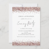 Elegante Rose Gold Glitzer Wedding Abend Party Einladung (Vorderseite)