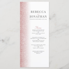 Elegante Rose Gold Glitzer Wedding Menu Card