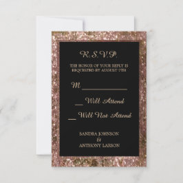 Elegante Rose Gold Glitzer Wedding R.S.V.P. RSVP Karte