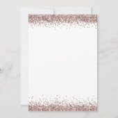 Elegante Rose Gold Glitzer Wedding White Einladung (Rückseite)