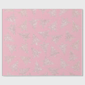 Elegante Rose Gold Glitzer Weihnachtsbaum Muster Geschenkpapier (Flach)