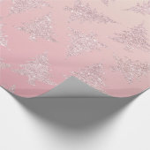 Elegante Rose Gold Glitzer Weihnachtsbaum Muster Geschenkpapier (Ecke)