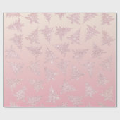 Elegante Rose Gold Glitzer Weihnachtsbaum Muster Geschenkpapier (Flach)
