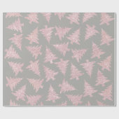 Elegante Rose Gold Glitzer Weihnachtsbaum Muster Geschenkpapier (Flach)